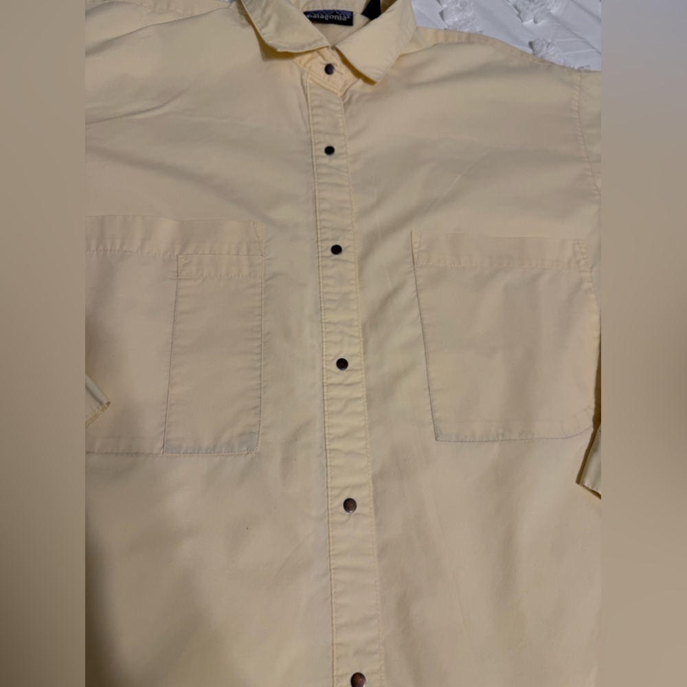 Patagonia Classic Yellow Button-Down Blouse Size 10 - Picture 4 of 7